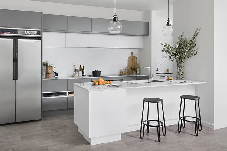 Grey-and-white-modern-kitchen-cabinet