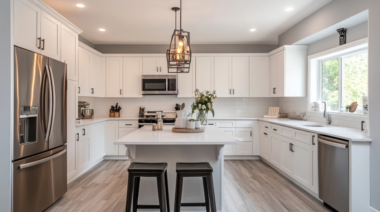 pvc kitchen cabinets, Clean Lines & Neutral Tones