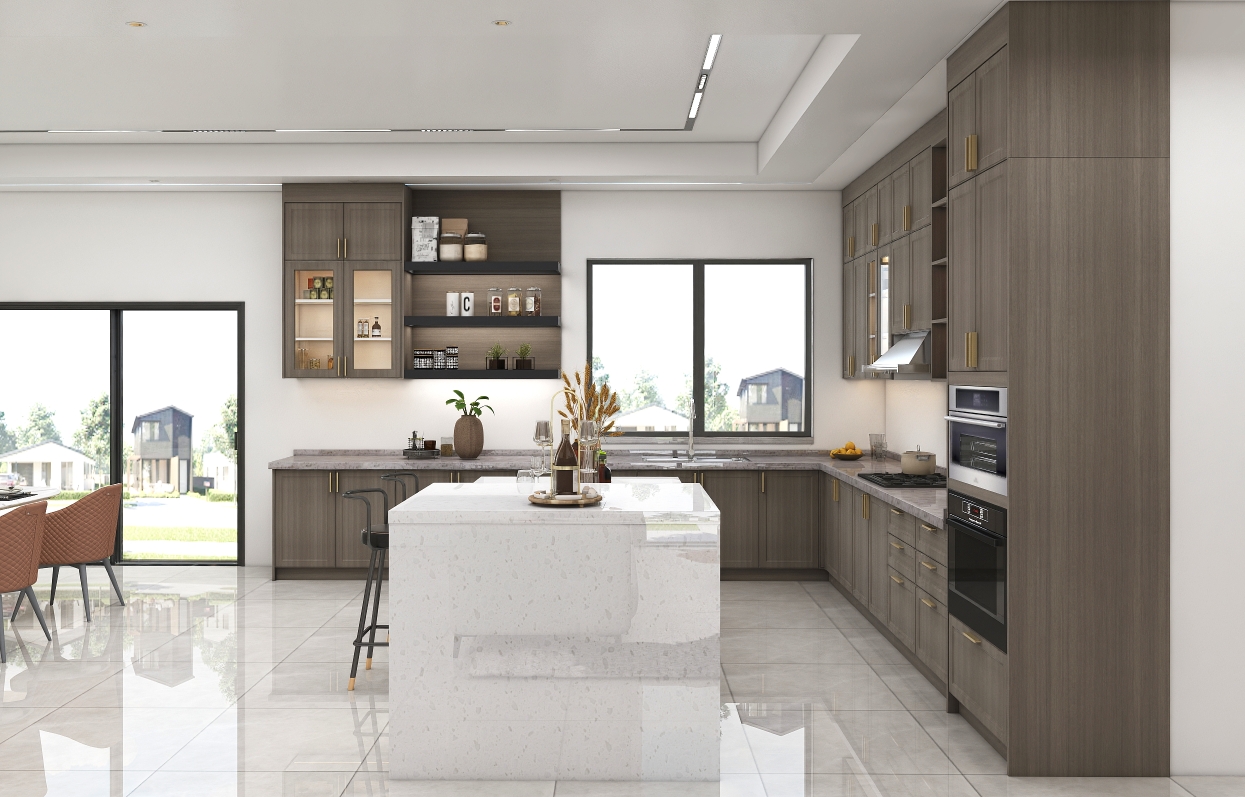 wood pvc kitchen cabinetry