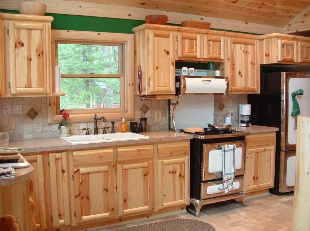 Pine kitchen cabinets