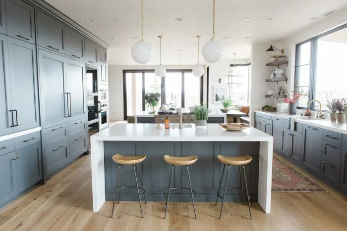 what color cabinets with gray floors