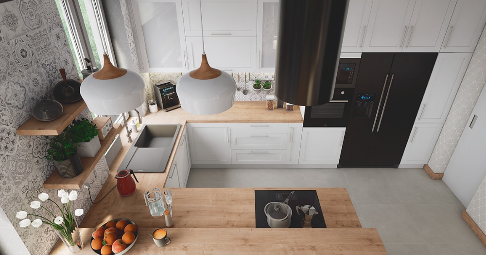U shaped kitchen
