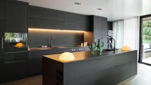 High gloss kitchen cabinets