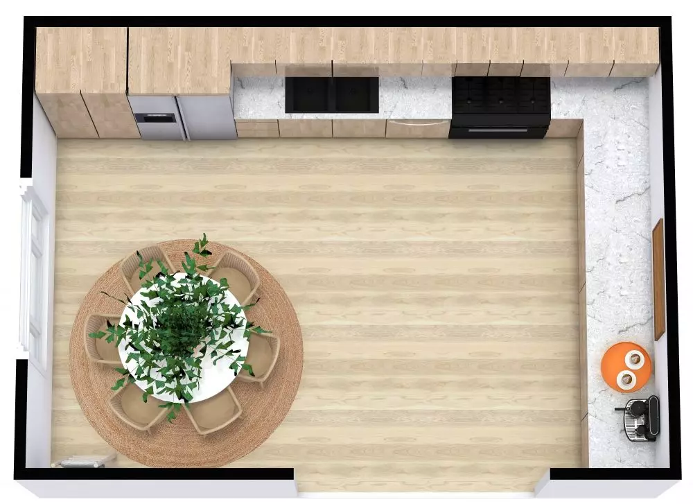 L-Shaped Layout kitchen cupboards