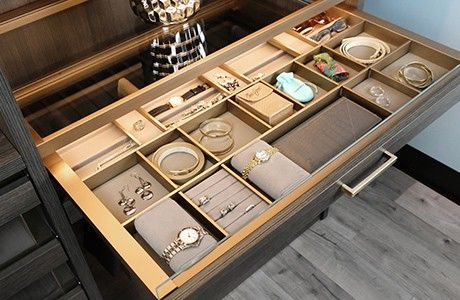 California Closets pull-out racks, hidden drawers