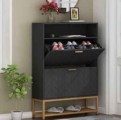 black entryway cabinet