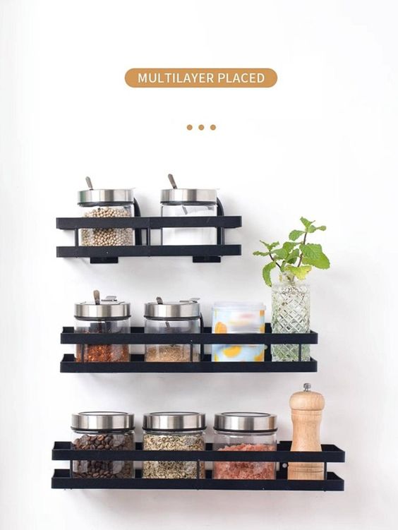 1pc Wall Mounted Spice Rack