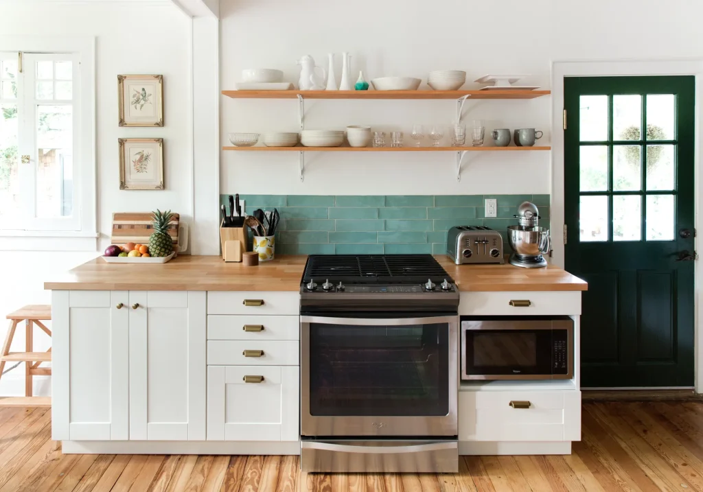 Beadboard Cabinets in a Small Kitchen