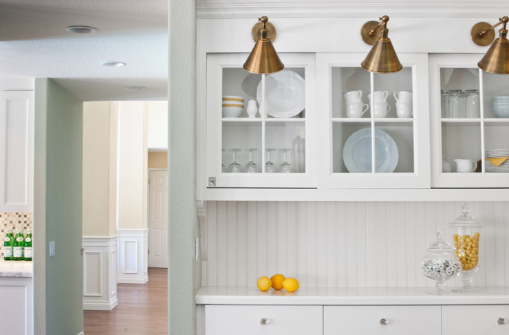 Beadboard Cabinets with Glass Doors