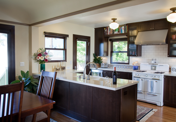 Two-Tone Beadboard Kitchen Cabinet