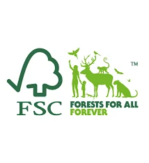 شعار شهادة FSC الذي يضمن إنتاج خزائن من ألواح خشبية صديقة للبيئة