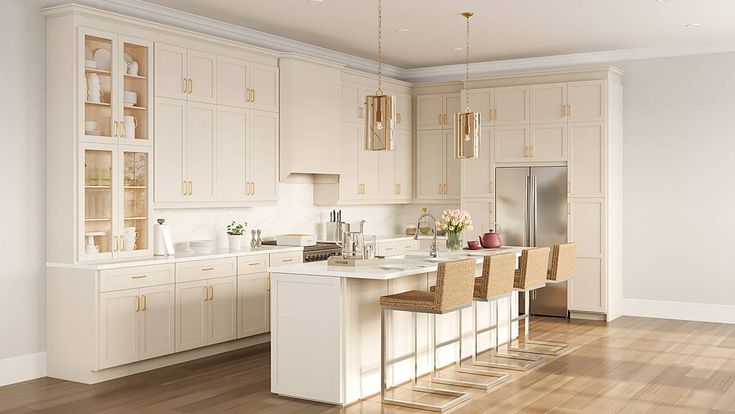 cream kitchen cabinet