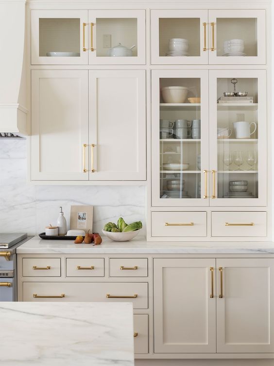 cream kitchen cabinet