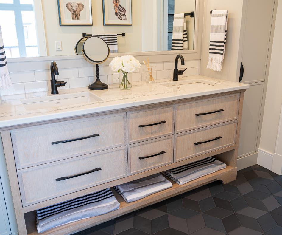 contemporary oak bathroom cabinet