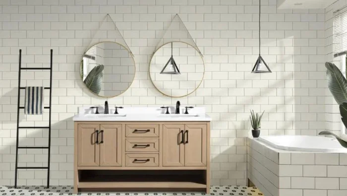 oak bathroom cabinet