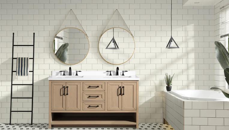 oak bathroom cabinet