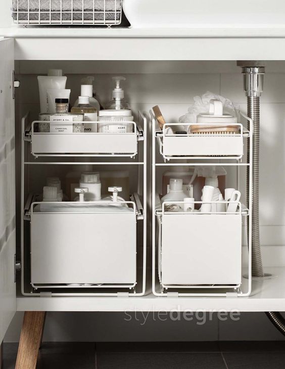 sliding under sink and countertop storage kitchen rack