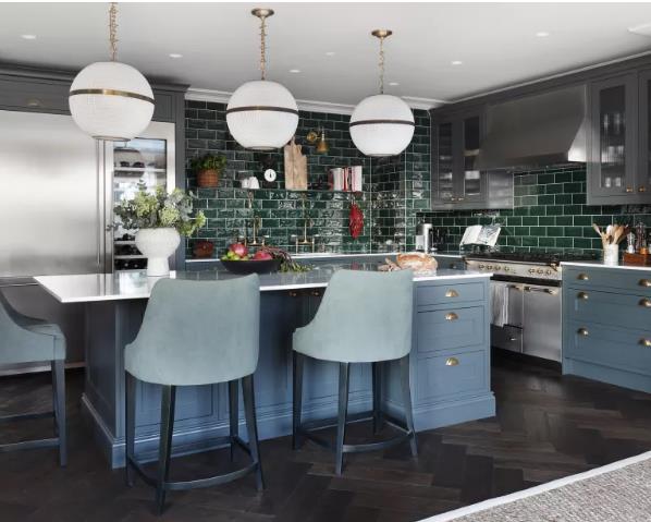 fall for beautiful blue cabinet