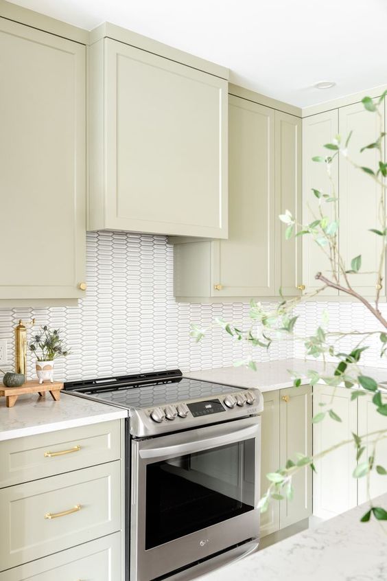 traditional green painted kitchen with a modren touch 3
