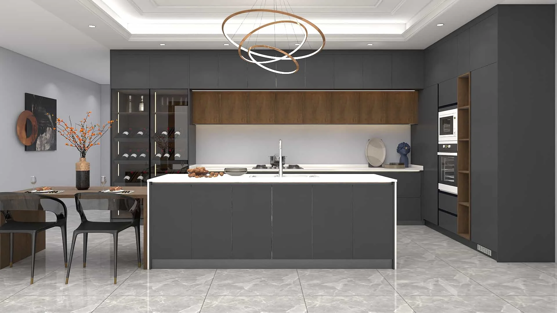Modern Black Melamine L-shape Kitchen Cabinets 6 Modern Black Melamine L-shape Kitchen Cabinets (1)