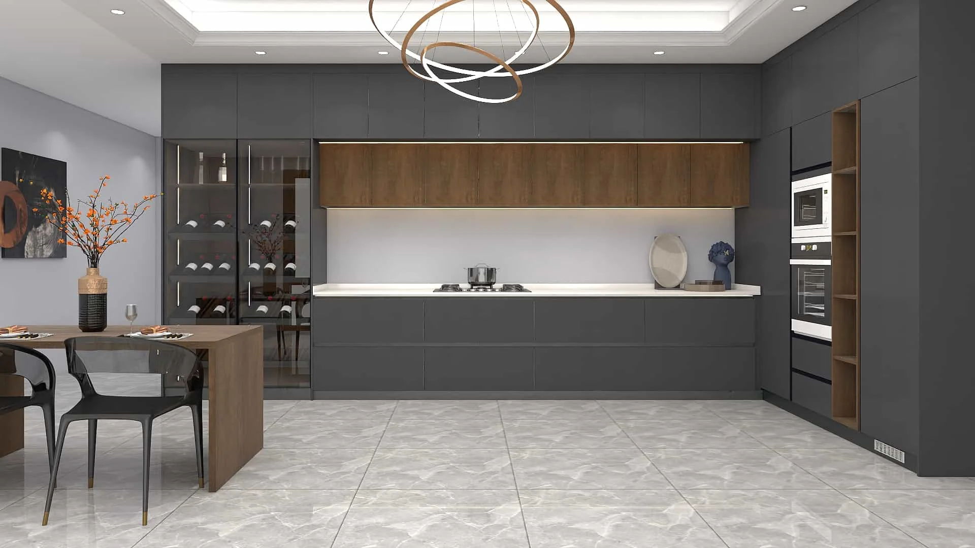 Modern Black Melamine L-shape Kitchen Cabinets 3 Modern Black Melamine L-shape Kitchen Cabinets (5)