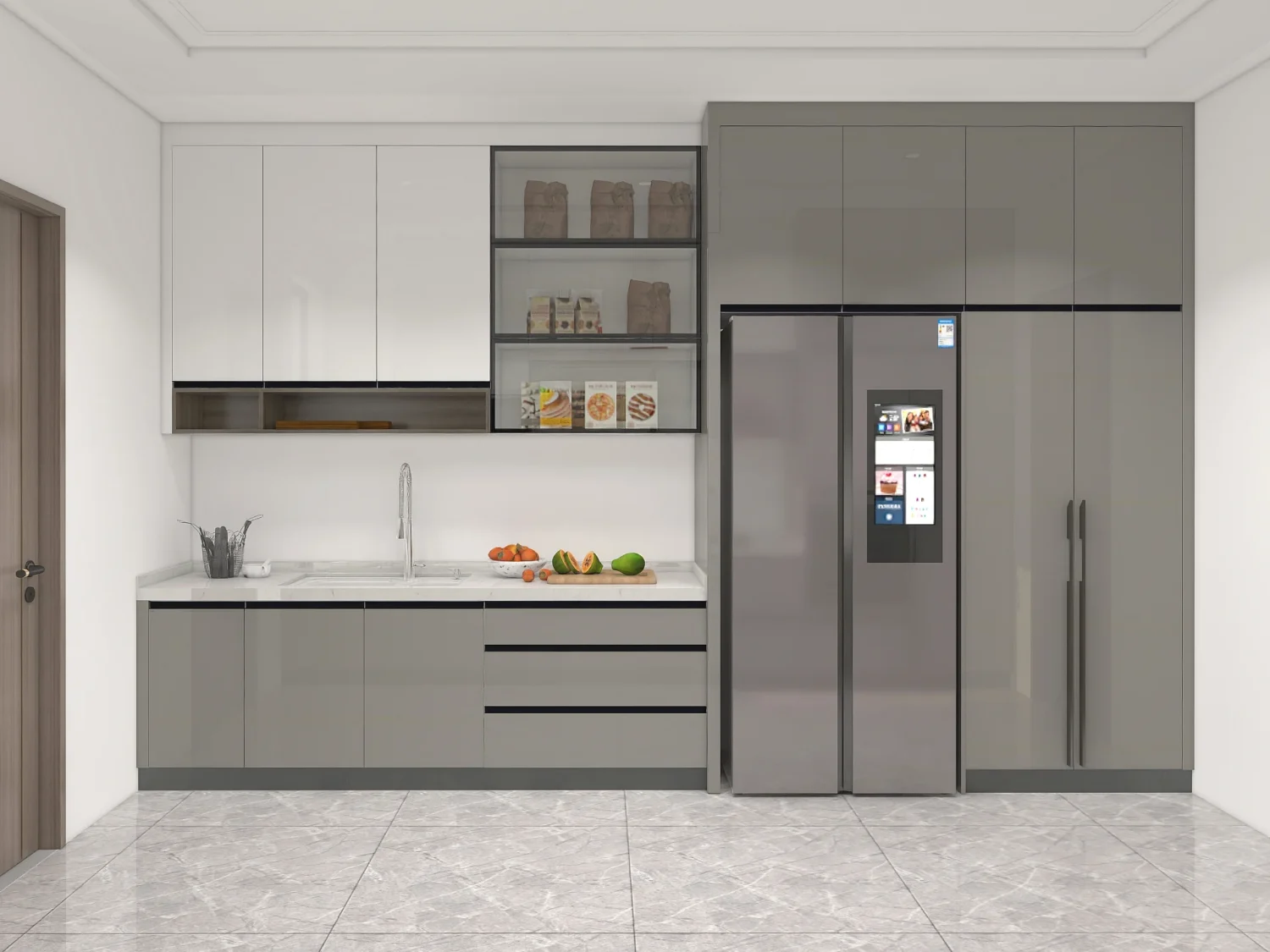 Modern Gri Lake Mutfak Dolabı (1)