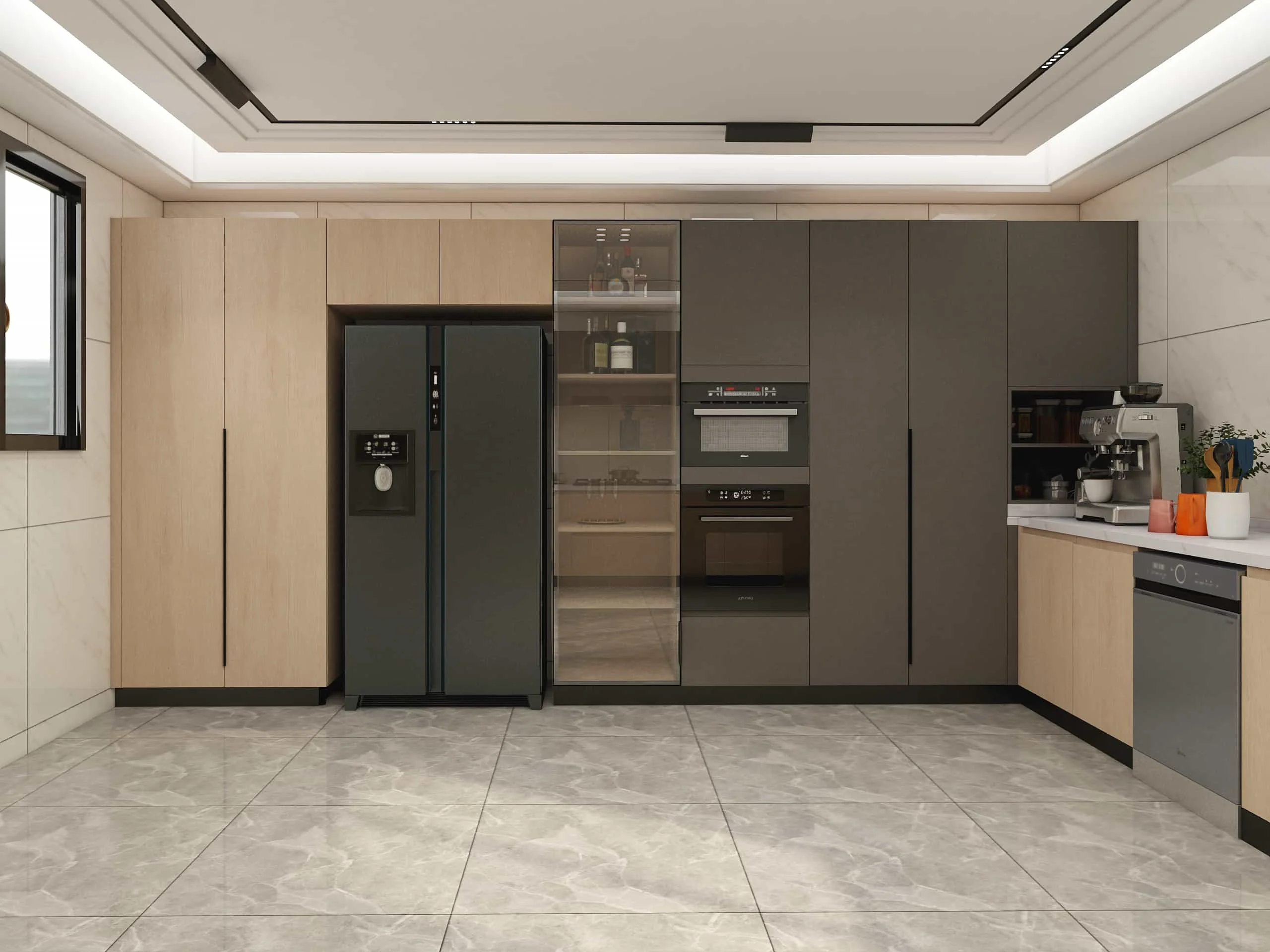 Modern Two-tone U-shape Melamine Kitchen Cabinets 6 Modern Two-tone U-shape Melamine Kitchen Cabinets (5)