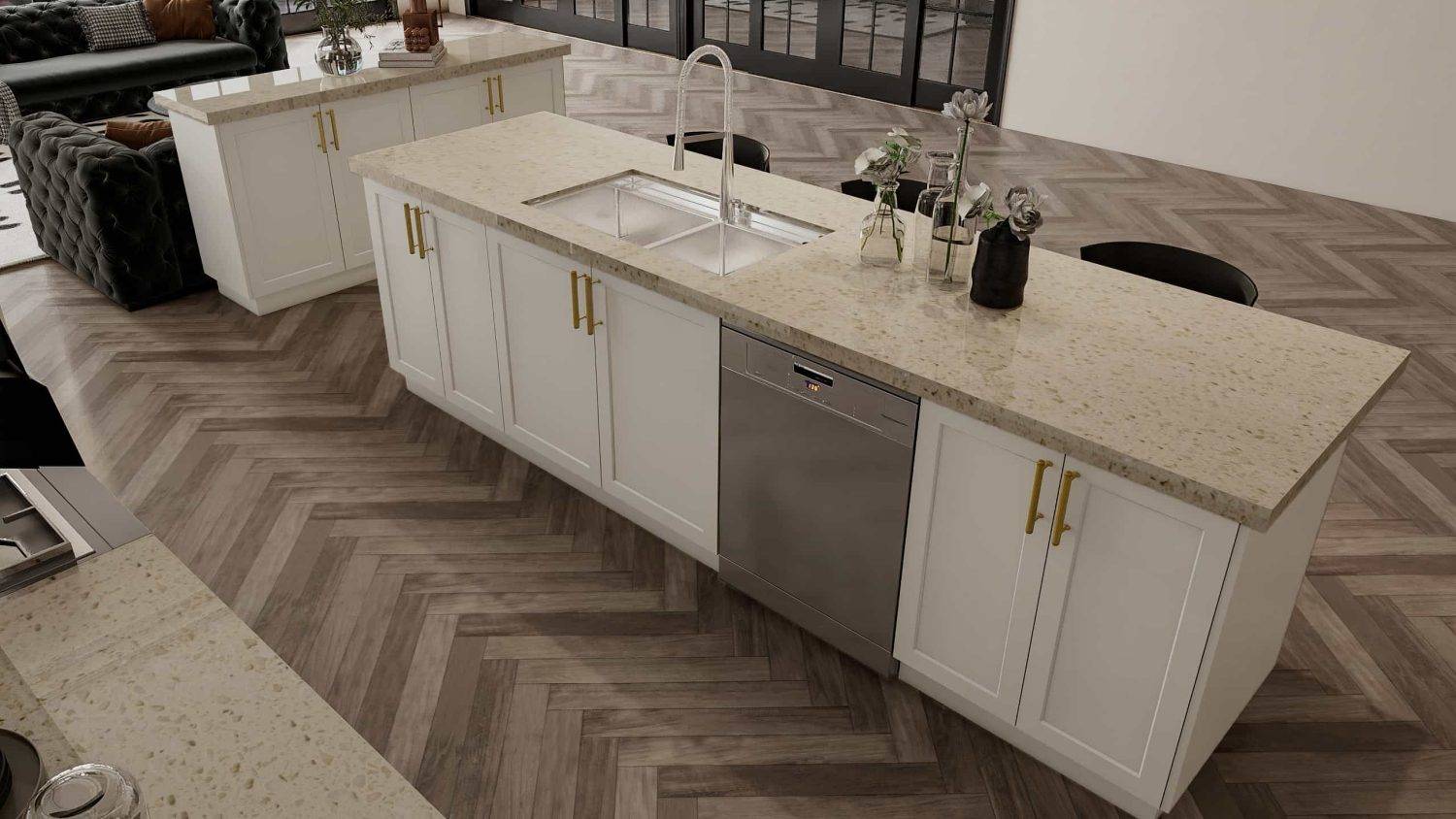 Modern White Lacquer Shaker Kitchen Cabinets 2