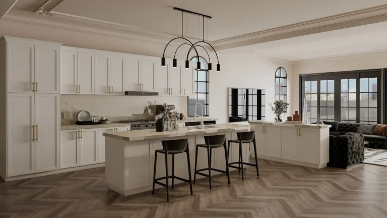 Modern White Lacquer Shaker Kitchen Cabinets