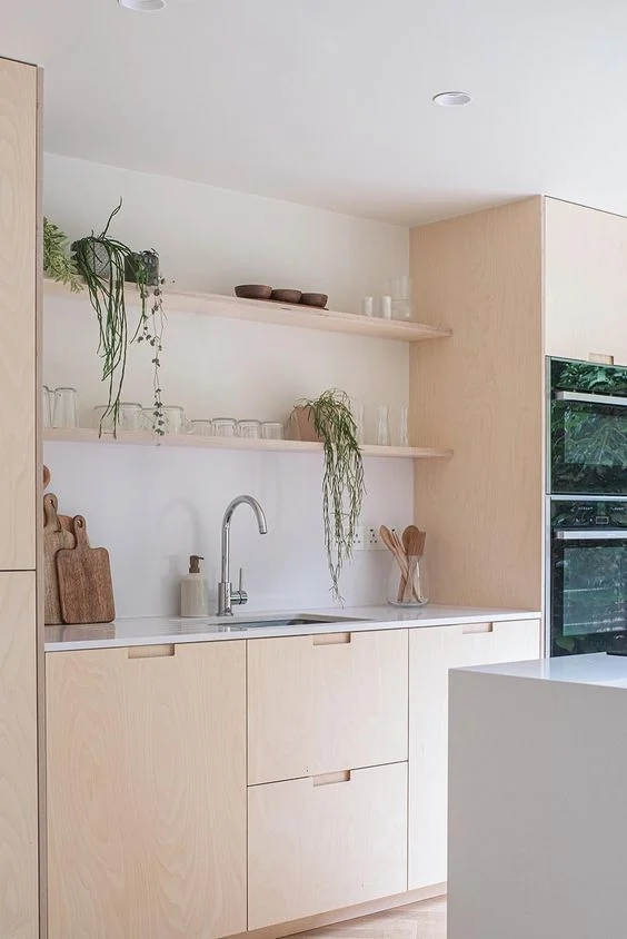 cocina de madera contrachapada de abedul