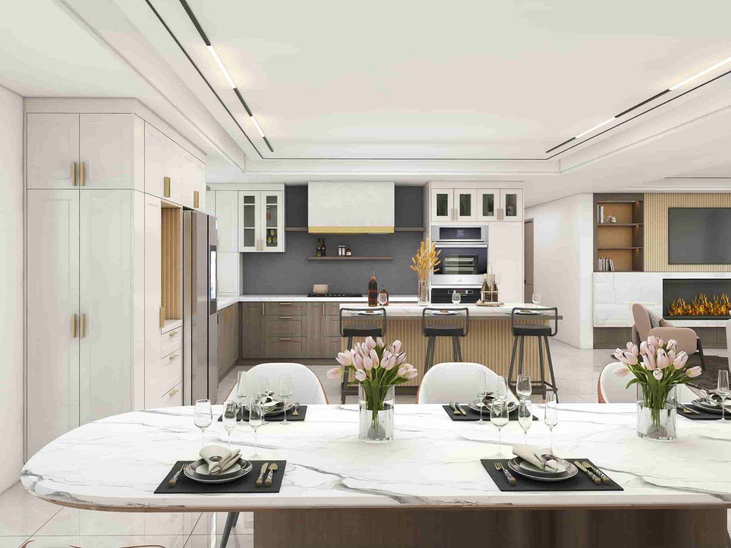 island pvc white modern 3