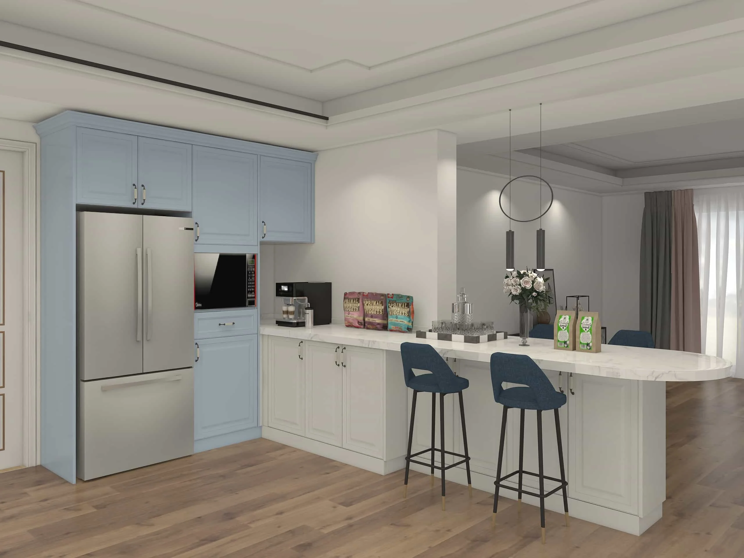 Modern Blue and White Shaker Kitchen Cabinets 4 Modern Blue and White Shaker Kitchen Cabinets
