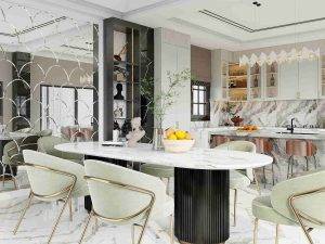 Modern Elegant Marble-Accented Kitchen Cabinets (4)