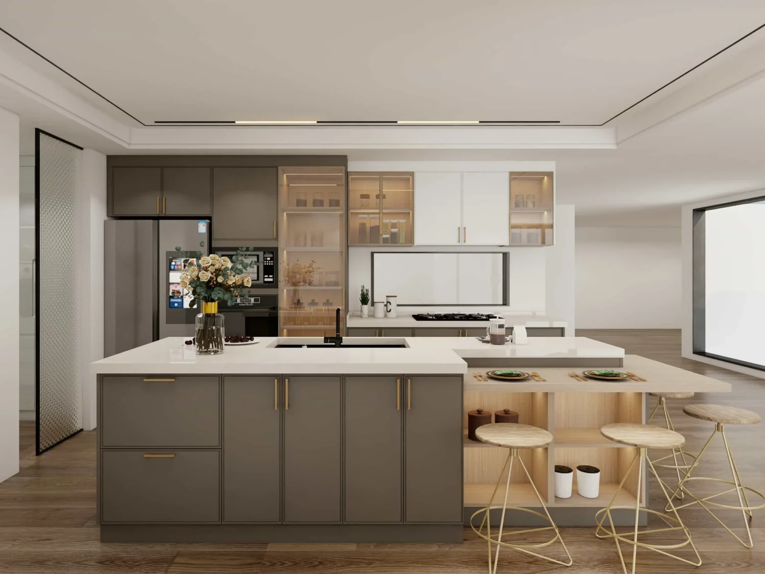 Modern Functional Open Shelving in Kitchen Cabinets (1)
