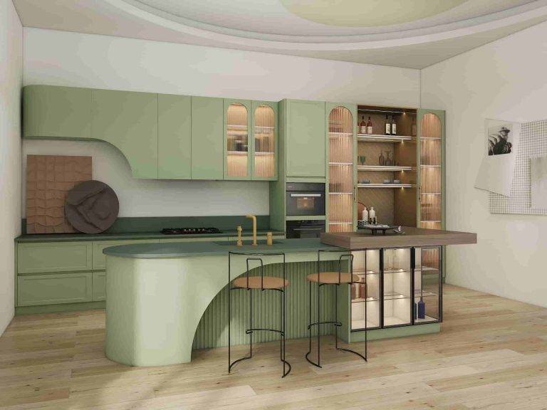 Modern Kitchen Cabinets Elegance in Refreshing Green (1)