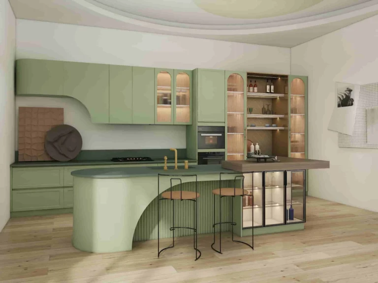 Modern Kitchen Cabinets Elegance in Refreshing Green (1)