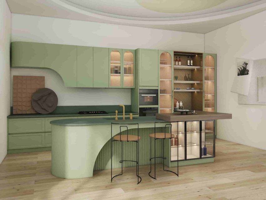 Modern Kitchen Cabinets Elegance in Refreshing Green (1)
