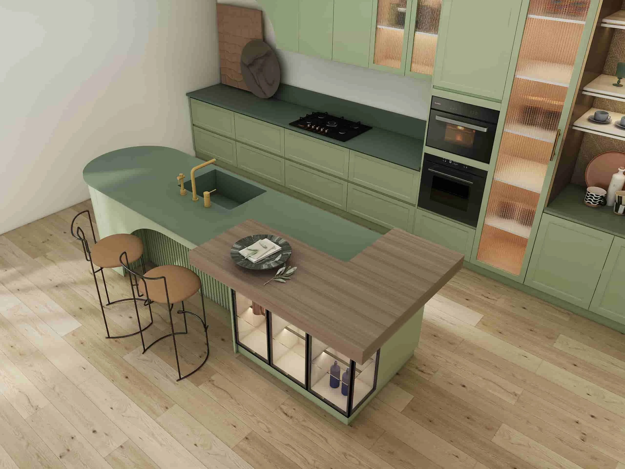 Modern Kitchen Cabinets Elegance in Refreshing Green 2 Modern Kitchen Cabinets Elegance in Refreshing Green