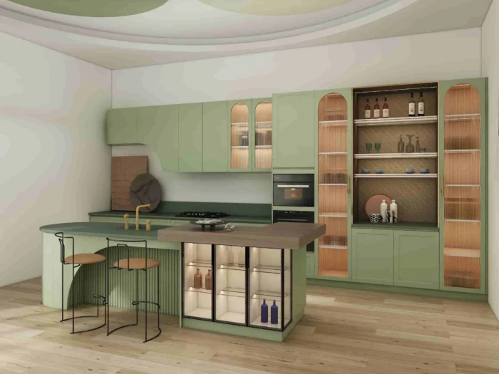 Modern Kitchen Cabinets Elegance in Refreshing Green