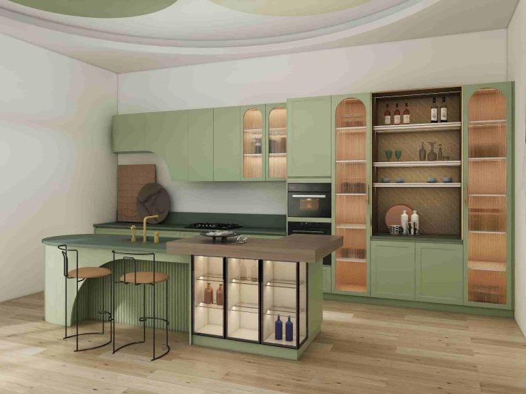 Modern Kitchen Cabinets Elegance in Refreshing Green
