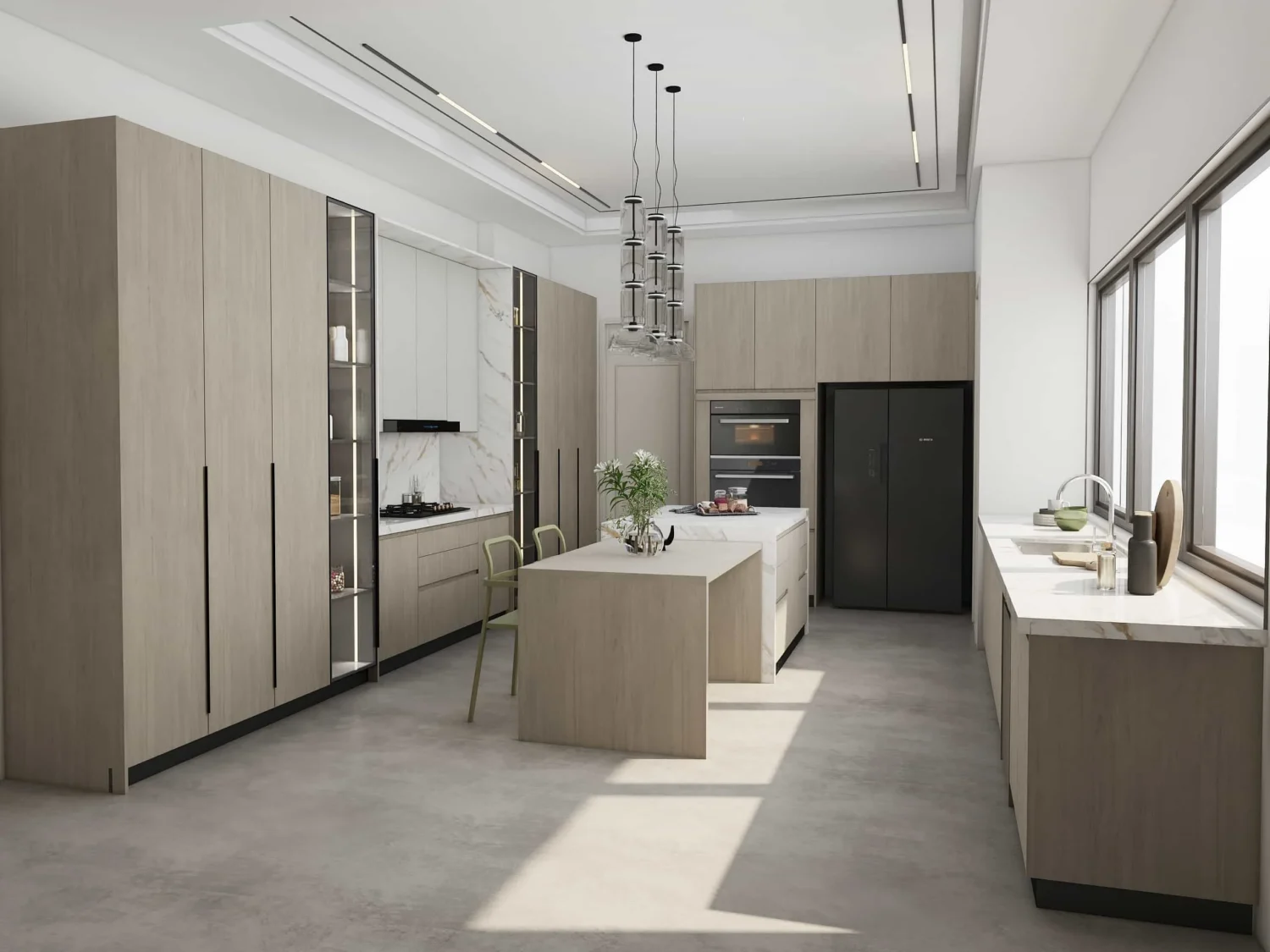 Modern Minimalism Meets Warm Wood Tones Kitchen Cabinets (2)