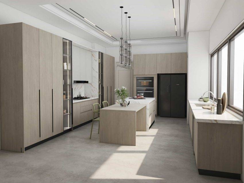 Modern Minimalism Meets Warm Wood Tones Kitchen Cabinets (2)