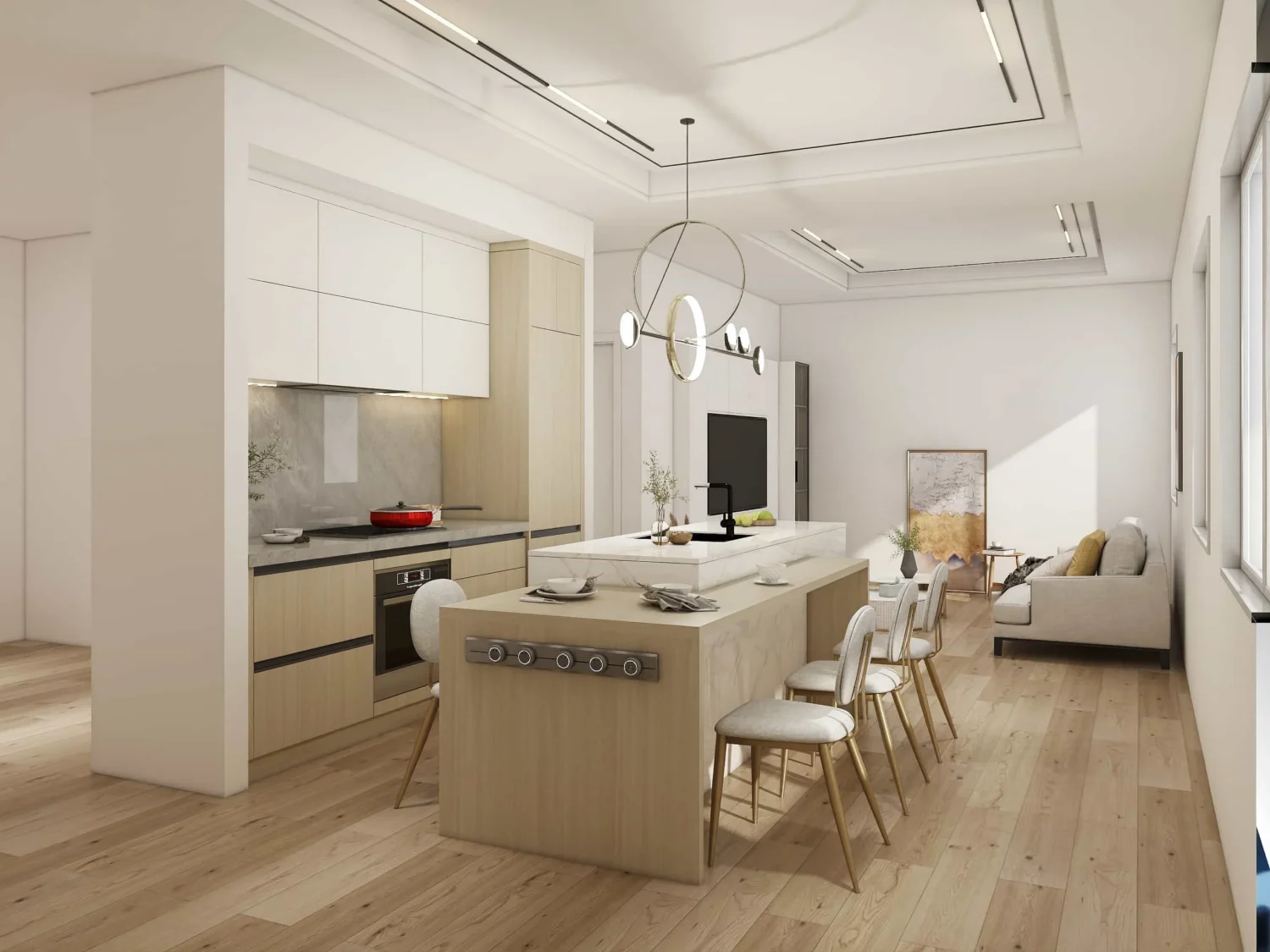 Modern Two-tone Minimalist Small Kitchen Cabinets