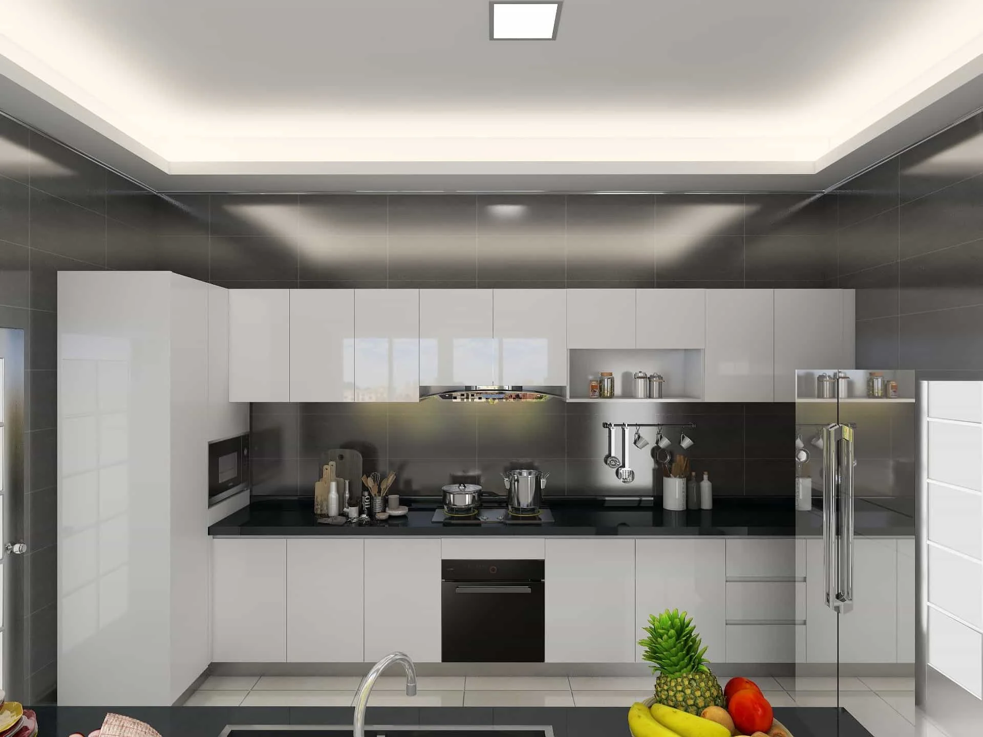 Modern White Lacquer Gallery Kitchen Cabinets 2 Modern White Lacquer Gallery Kitchen Cabinets (2)