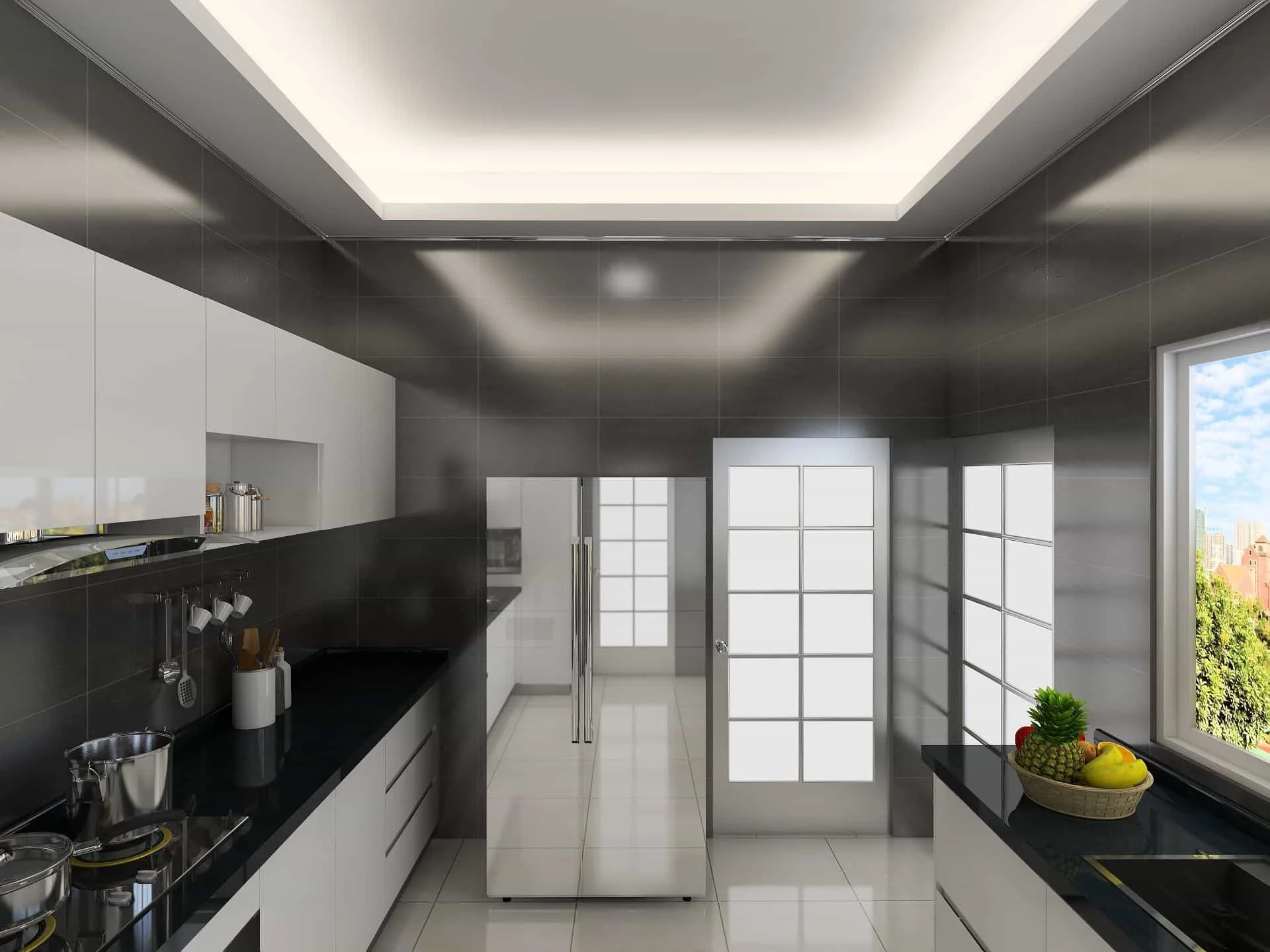 Modern White Lacquer Gallery Kitchen Cabinets 3 Modern White Lacquer Gallery Kitchen Cabinets (3)