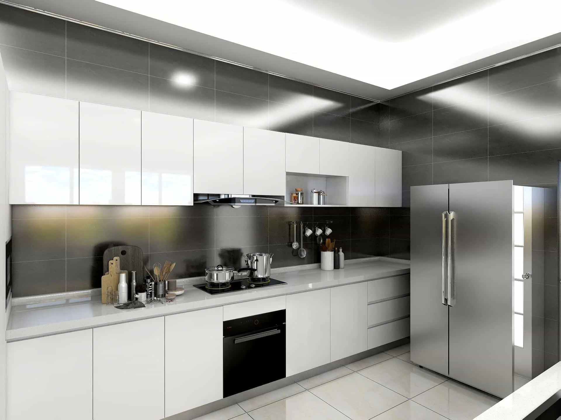 Modern White Lacquer Gallery Kitchen Cabinets 5 Modern White Lacquer Gallery Kitchen Cabinets (6)