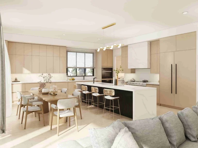 Modern Wood Veneer Island Kitchen Cabinet (1)