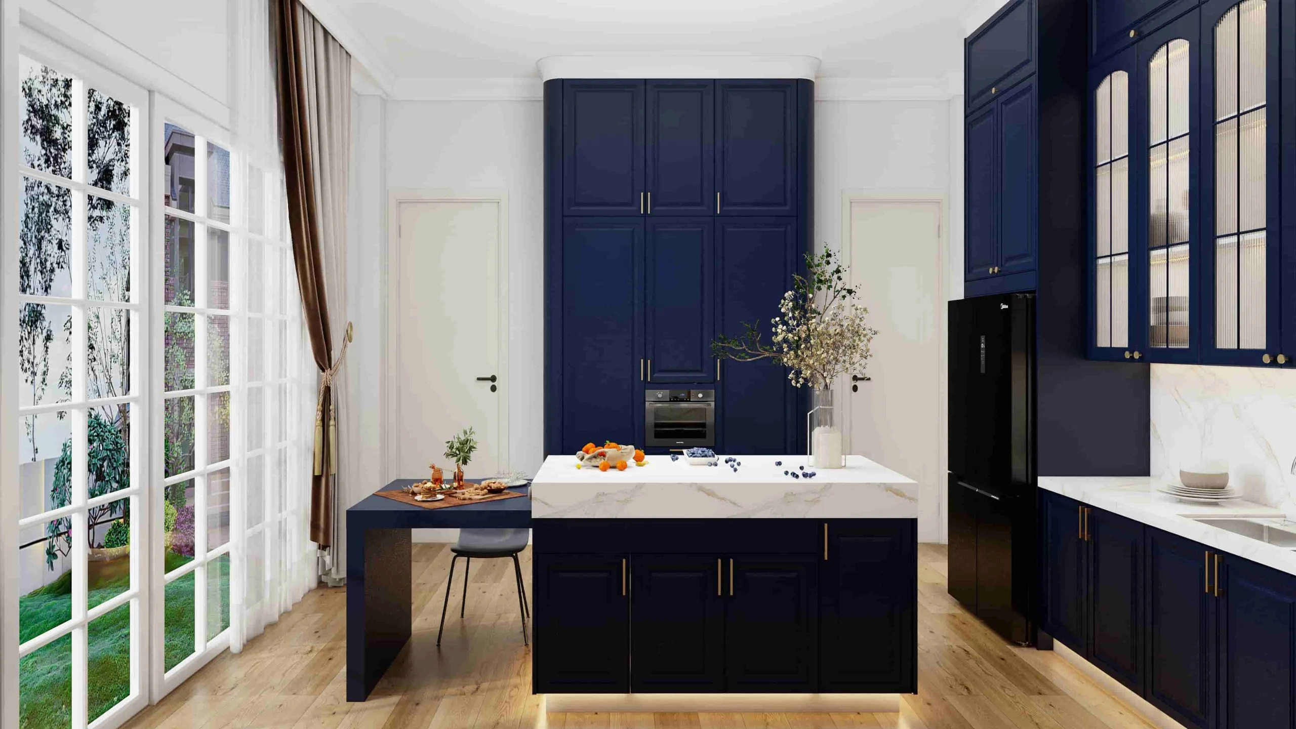 Traditional Blue Lacquer Shaker Kitchen Cabinets 5 Traditional Blue Lacquer Shaker Kitchen Cabinets (5)