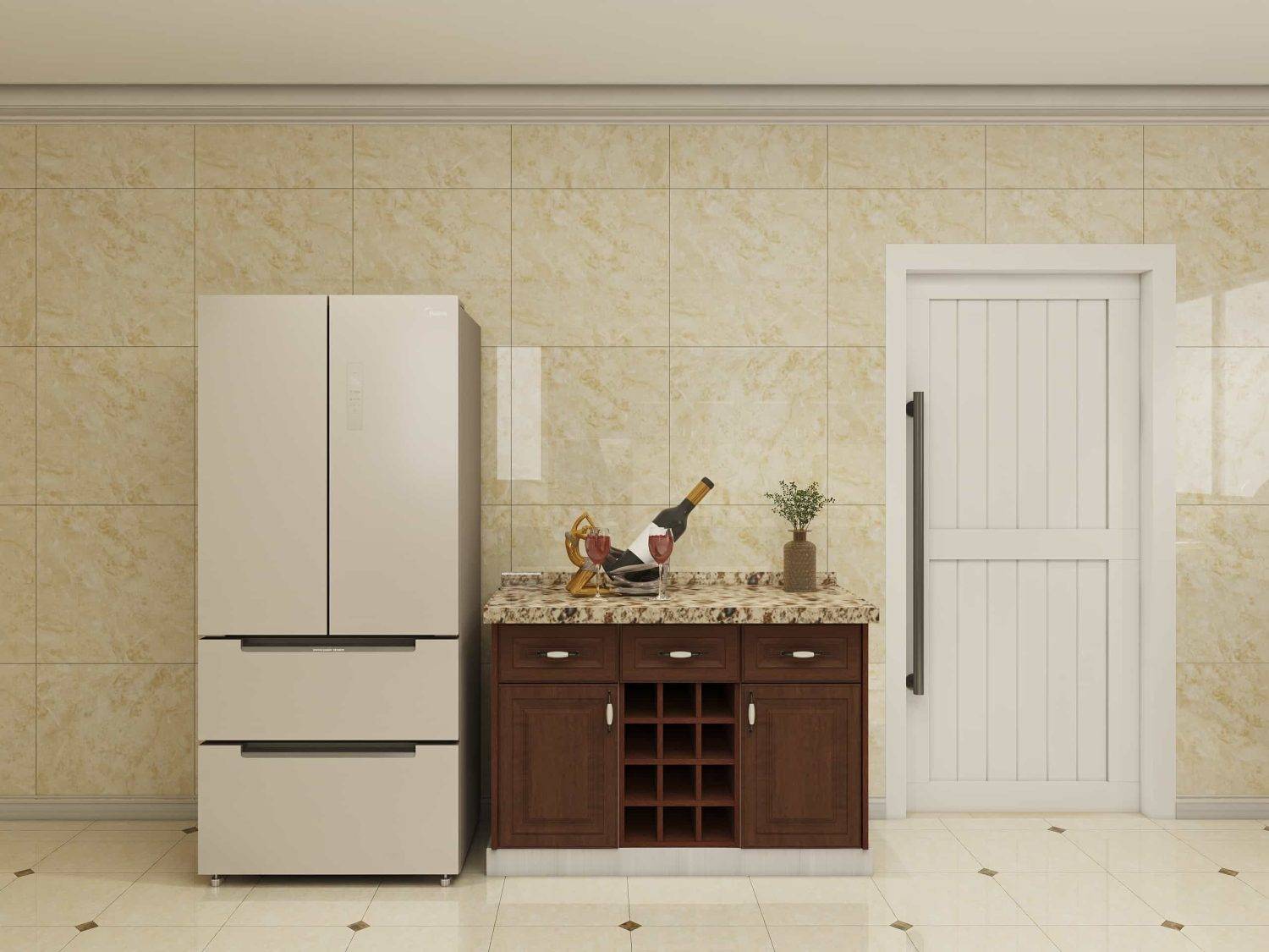Traditional Shaker Brown L Shaped Kitchen Cabinets (1)