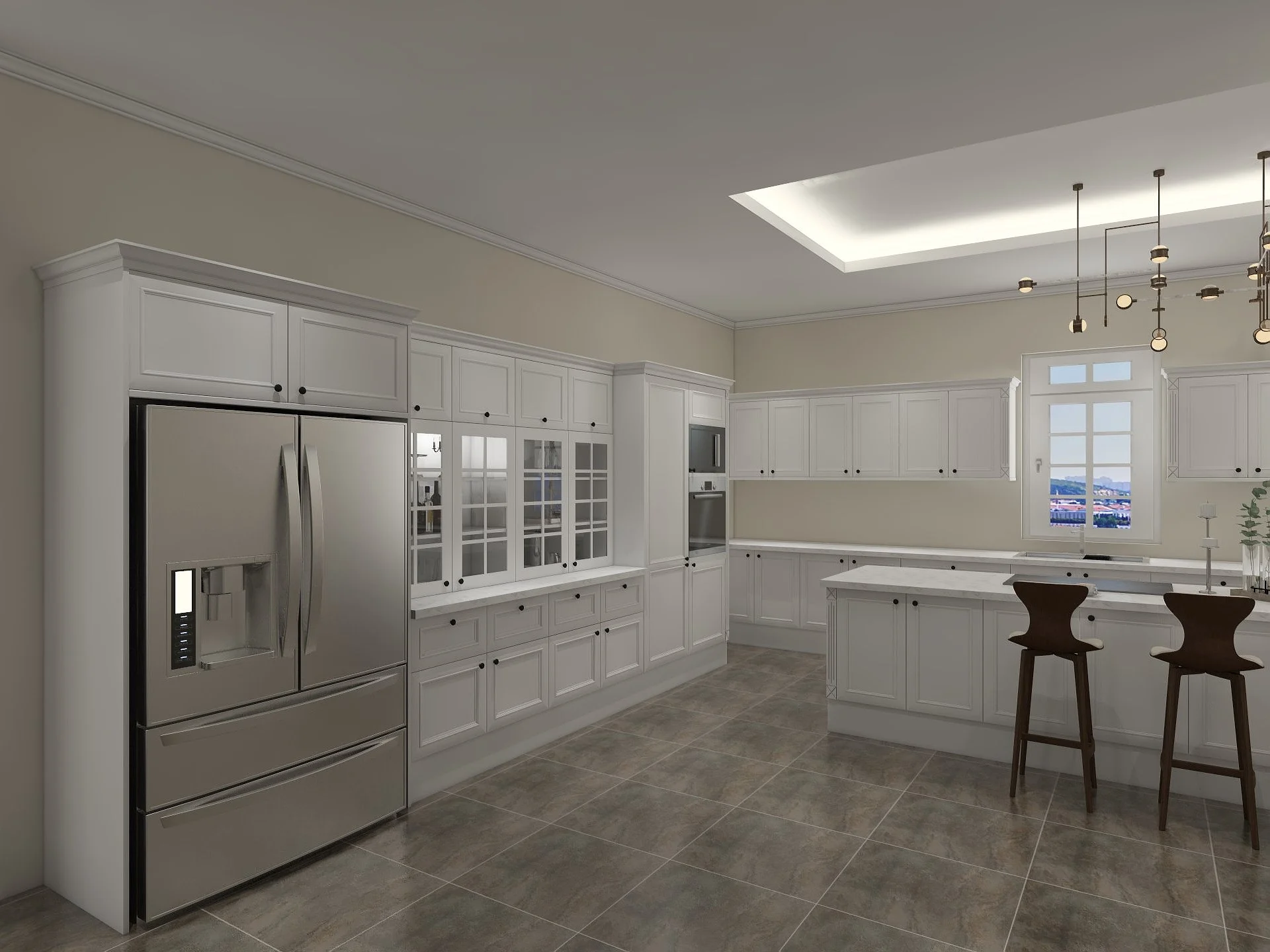 Cocina estilo granja Shaker Mastery de PVC blanco, elegante 2 Elegancia de la cocina de la granja White Shaker Mastery